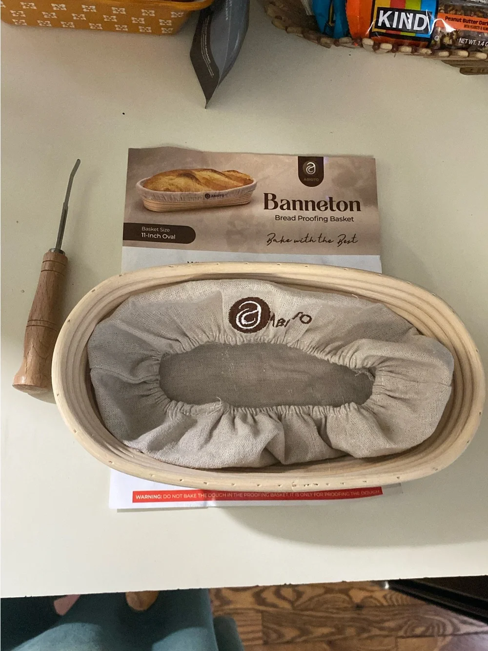 Banneton Oval Bread Proofing Basket in Natural with Linen Liner